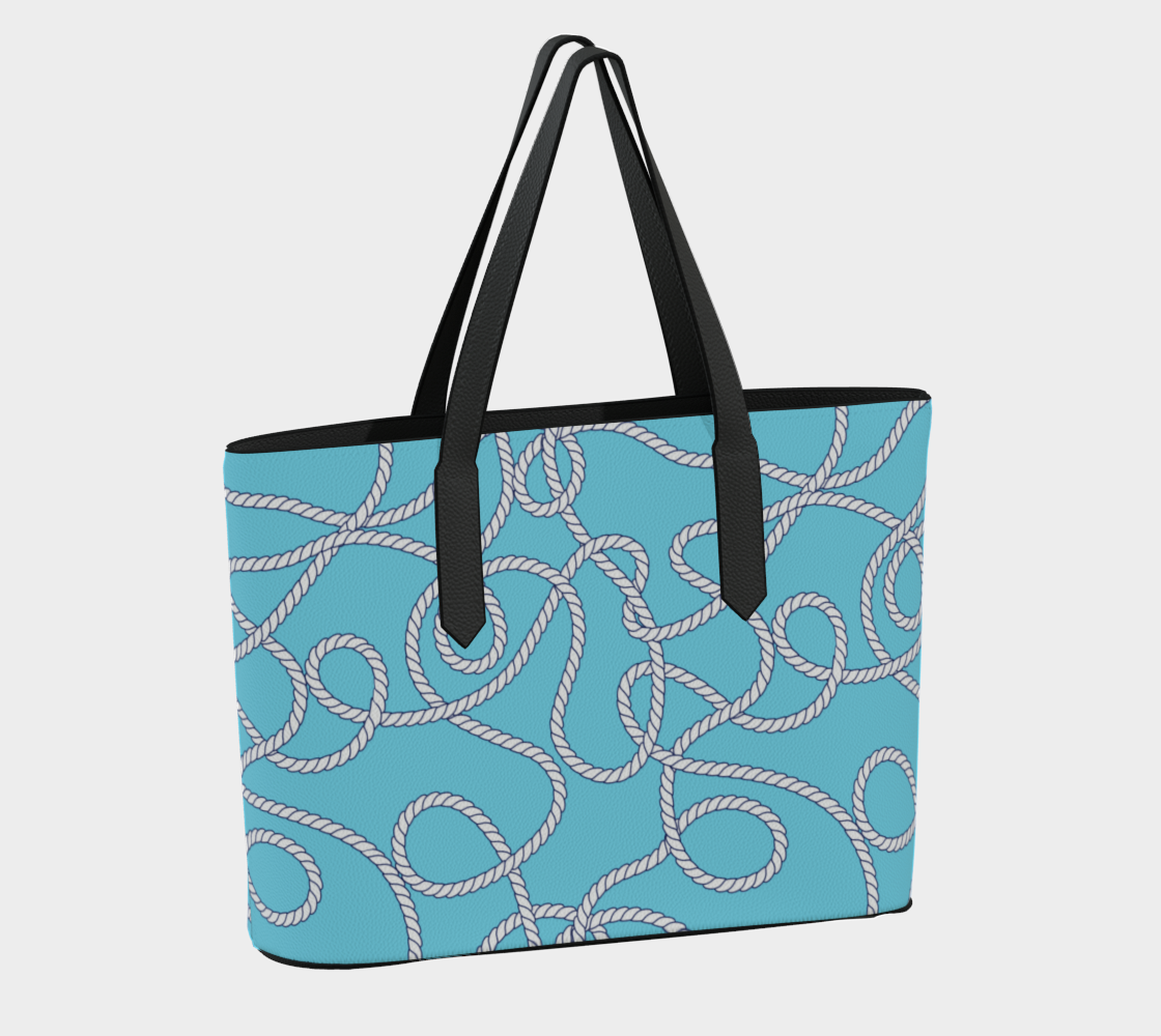 Blue with rope Vegan Leather Backpack