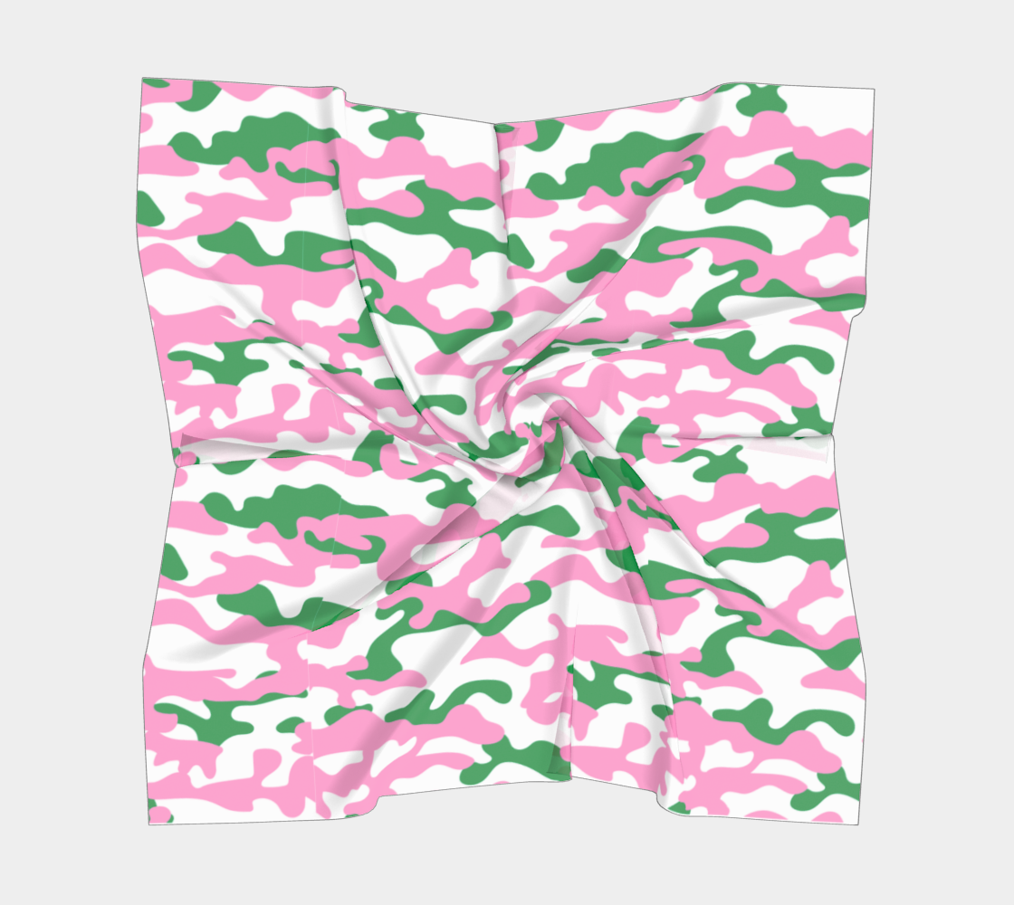 Pink and Green Camo square scarf