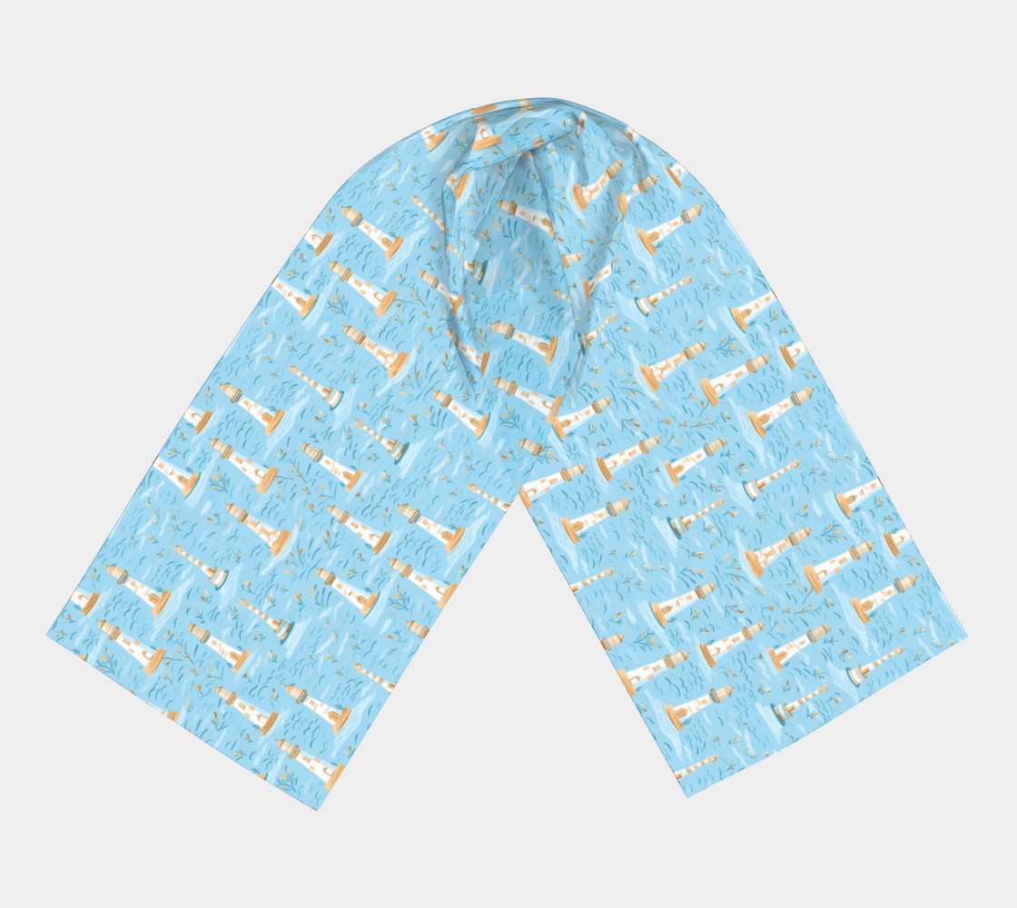 Blue Lighthouse Long Scarf