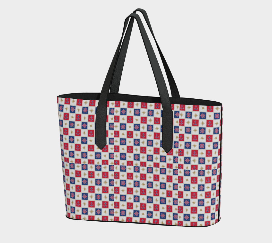 Anchor and Compass Cubes Tote Bag