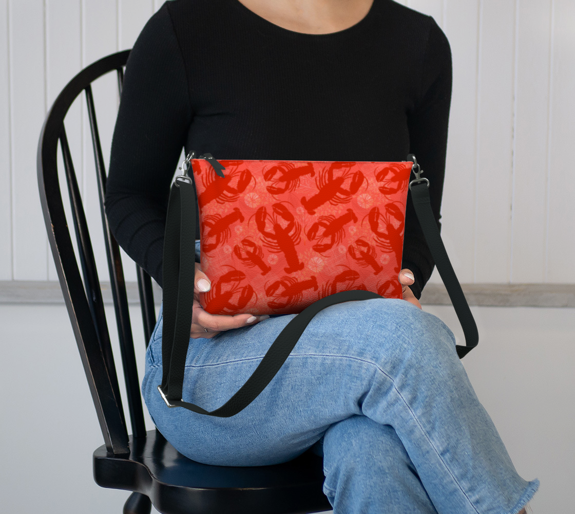 Red Lobster Vegan Leather Crossbody Purse
