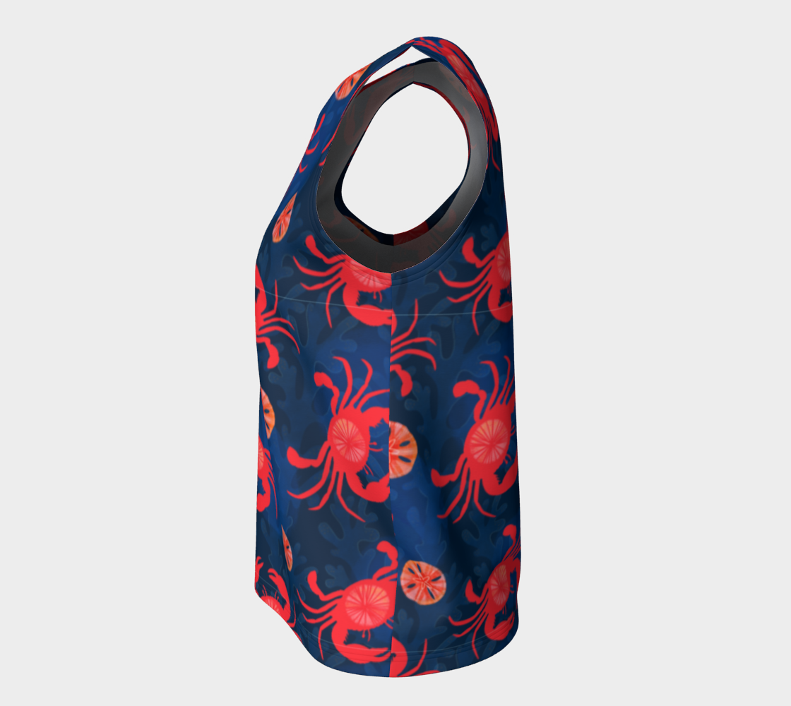 Crab and Sand Dollar Loose Tank Top
