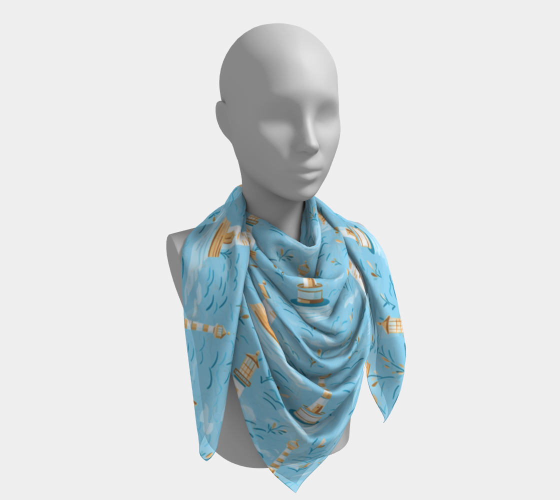 Blue Lighthouse Scarf with angle
