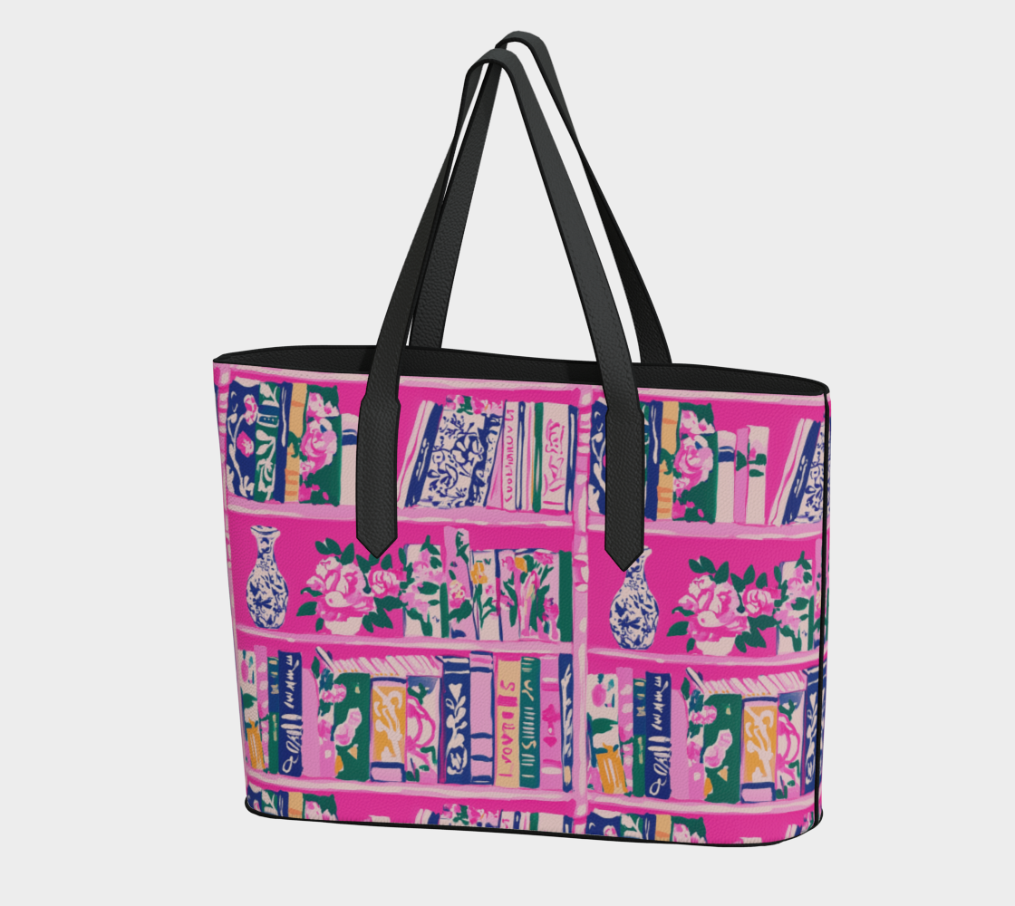 Pink Bookshelf Purse Mirror Front