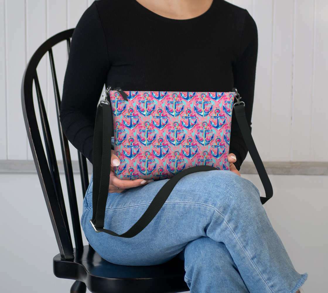 Anchors Vegan Leather Crossbody Bag