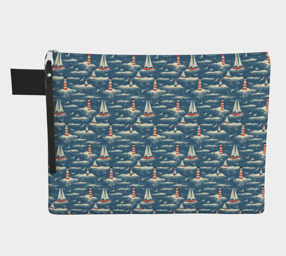 Blue, White, Red Crossbody Zipper Carry-all