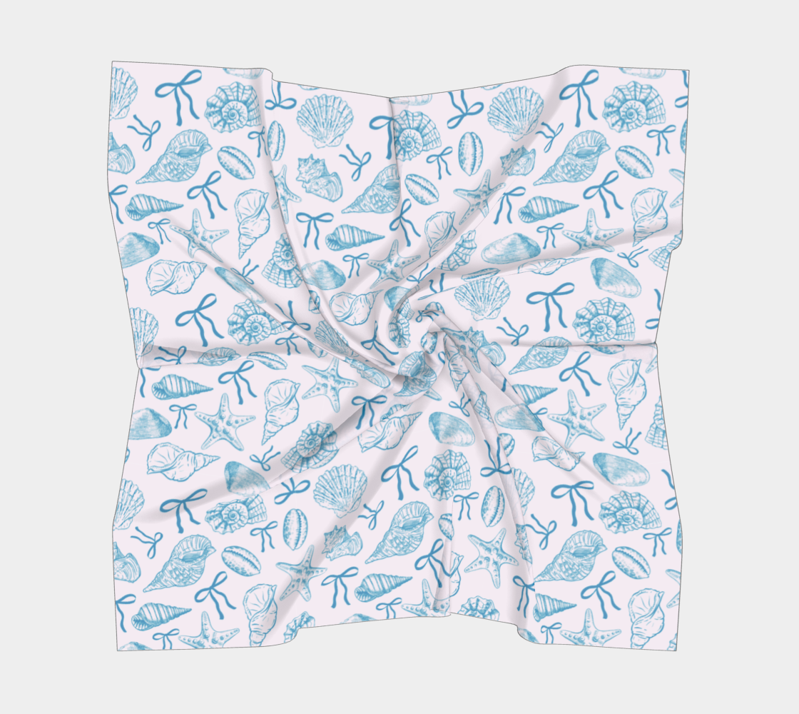 Summer Coquette Bow and Shells Vegan Leather Makeup Bag 343