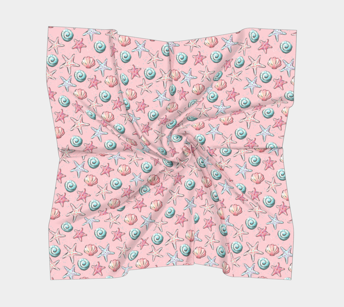 Pink Shells Square Scarf