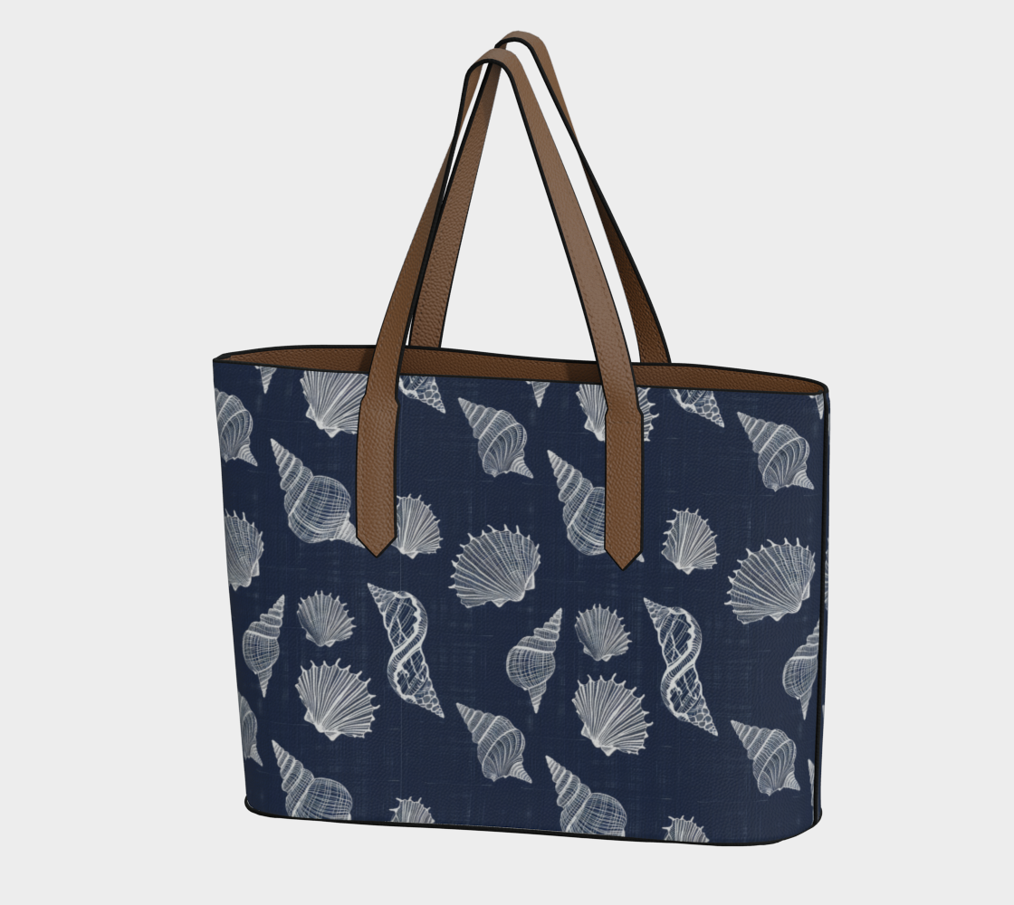 Shells Blue Vegan Leather Tote bn