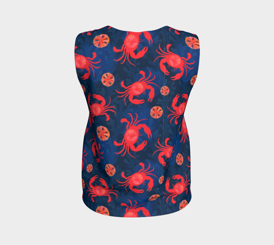 Crab and Sand Dollar Loose Tank Top