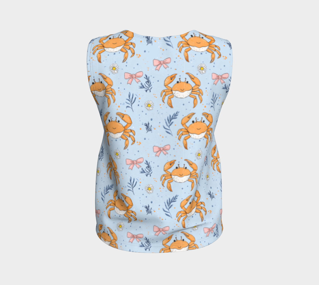 Blue with Crabs and Bows 443 Loose Tank Top