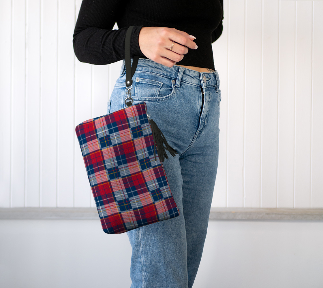 My Red/Blue Pattern Vegan Leather Makeup Bag