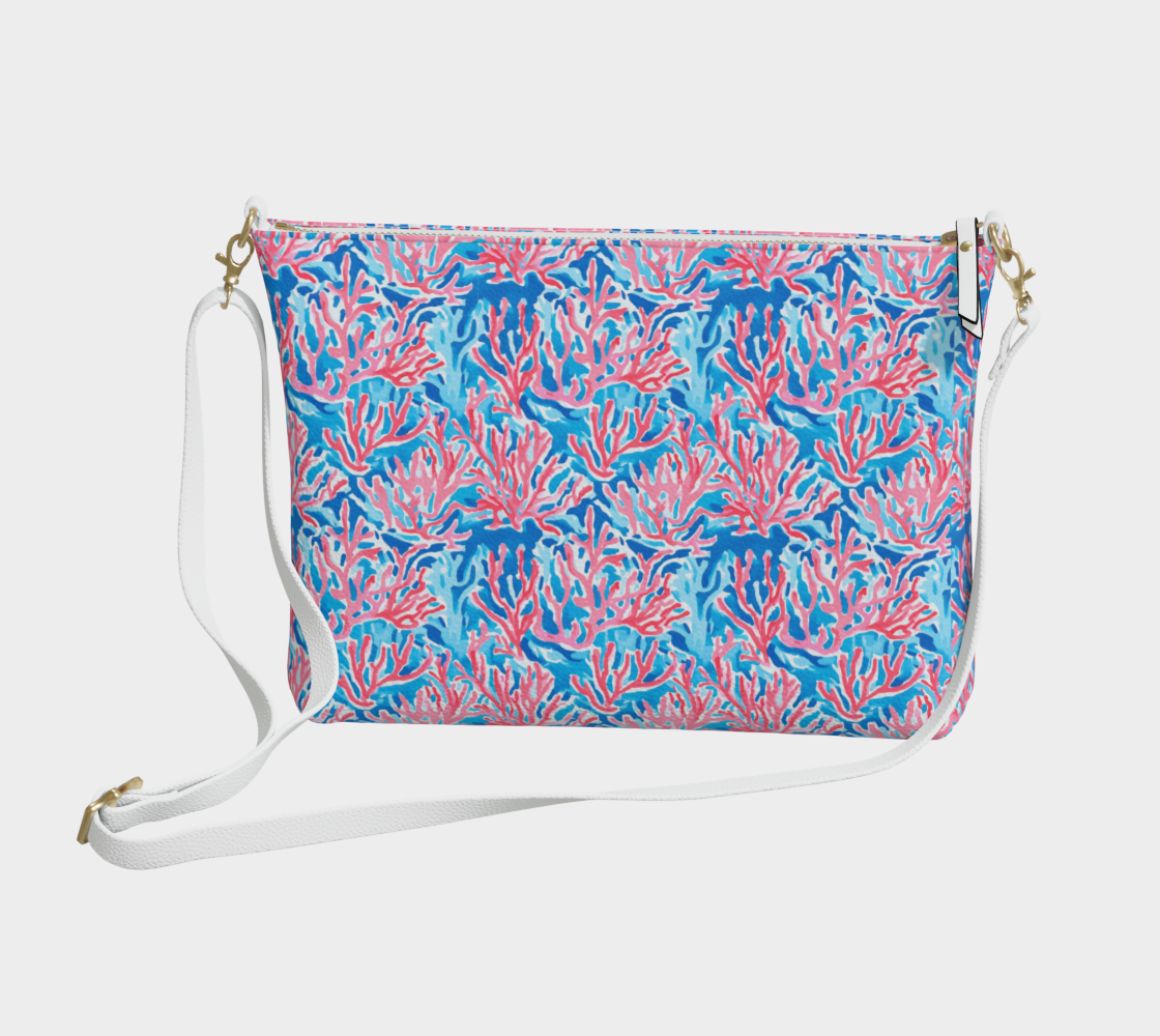Sea Coral Vegan Leather Crossbody Purse