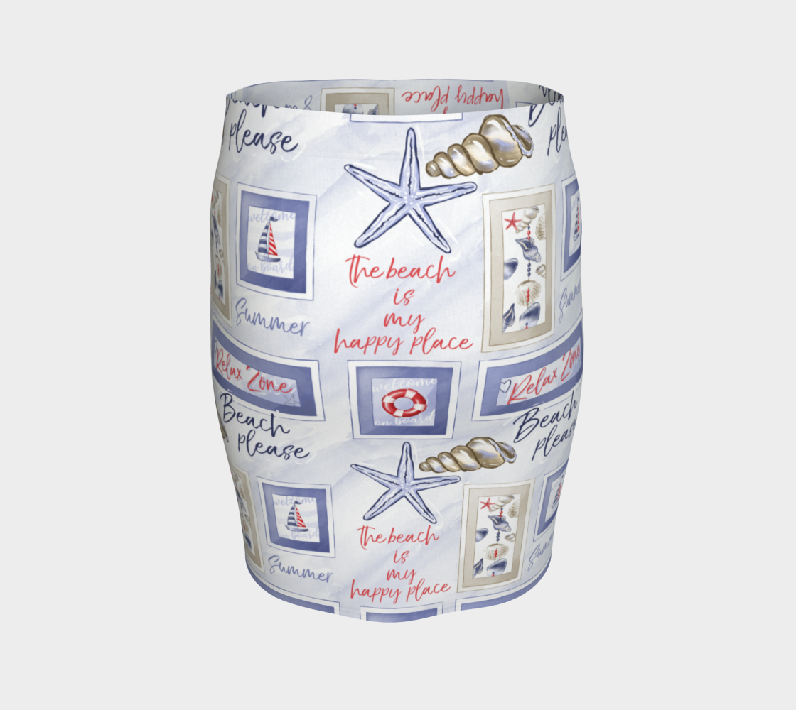 Beach Signs Fitted Skirt
