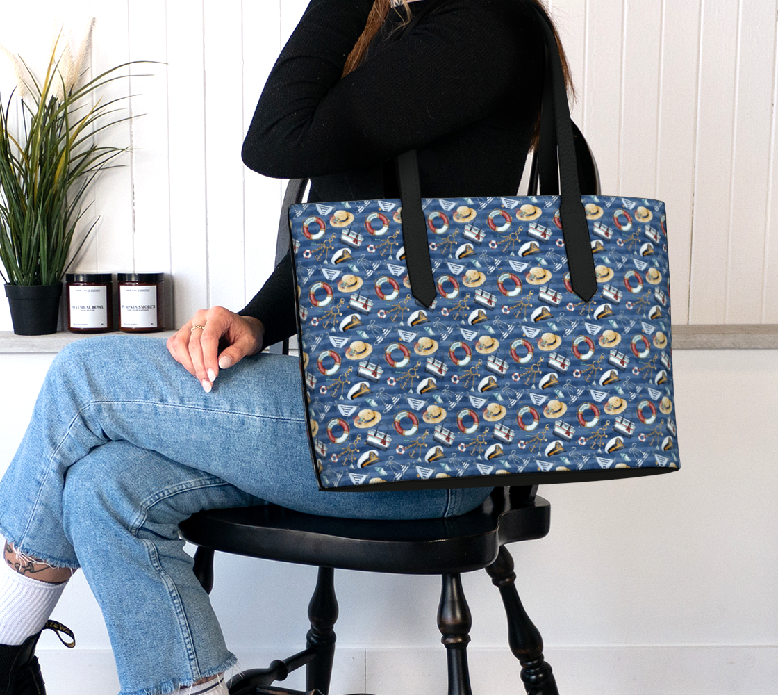 Nautical Items Vegan Leather Tote Bag