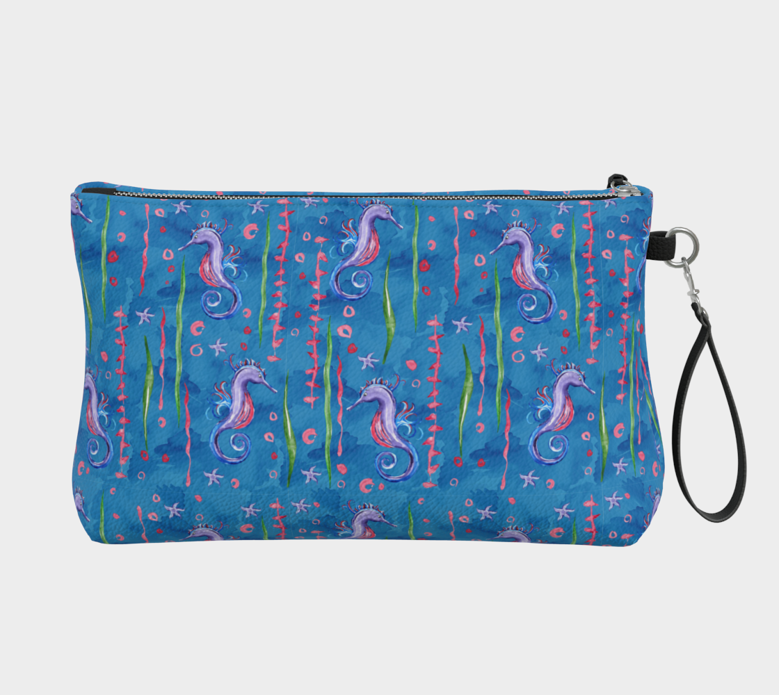 Seahorse Vegan Leather Clutch Purse