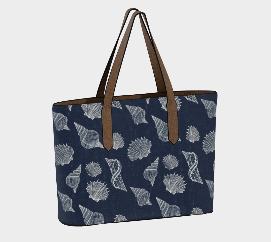 Shells Blue Vegan Leather Tote bn