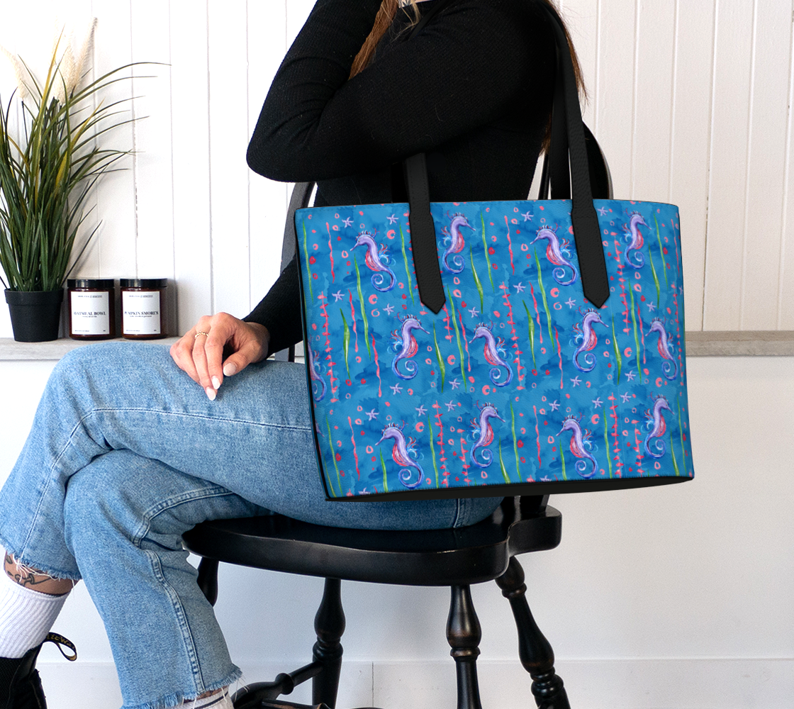 Seahorse Vegan Leather Tote