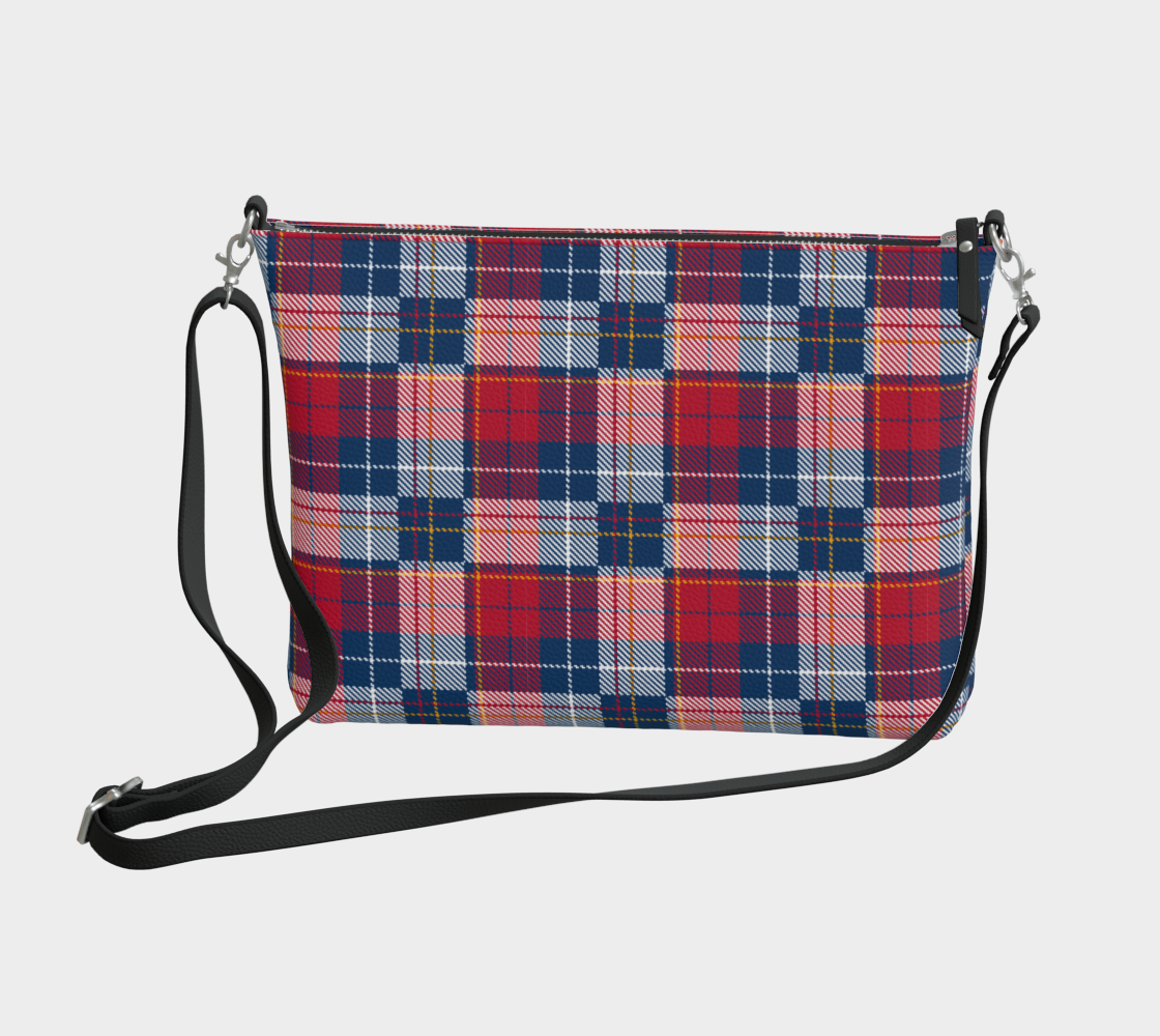 My Red/Blue Pattern Vegan Leather Crossbody Purse