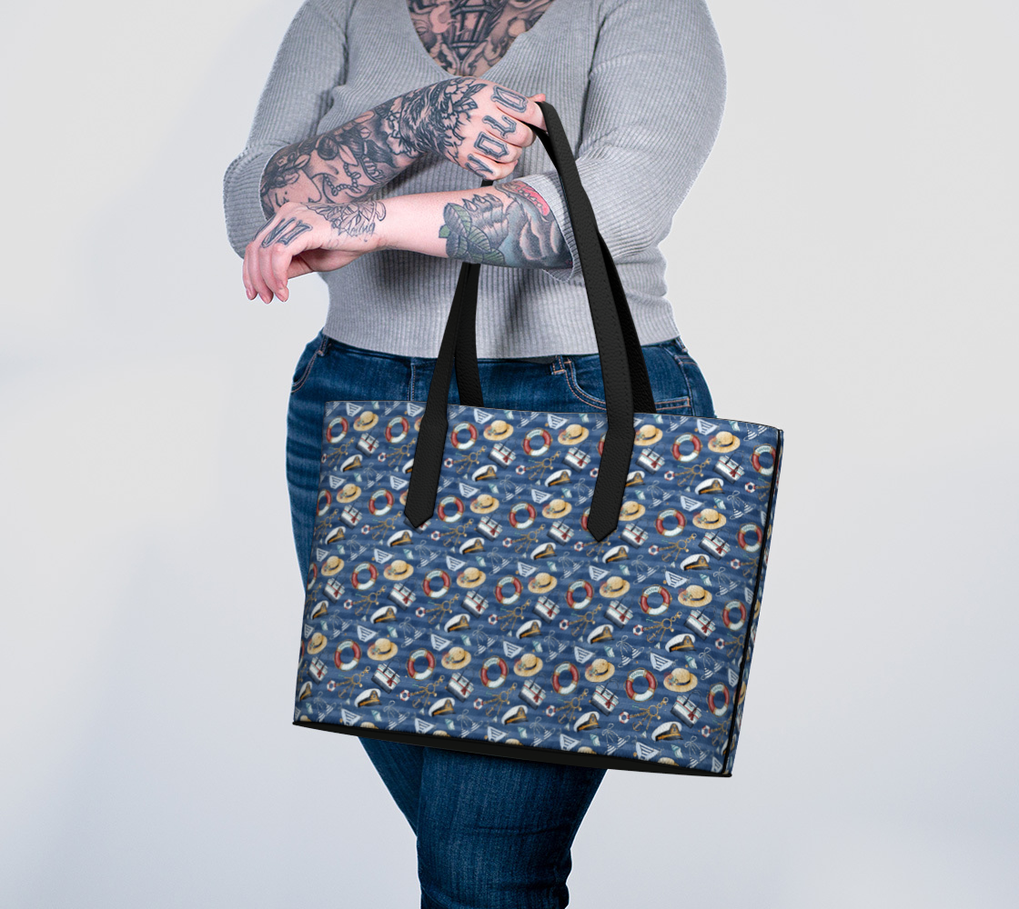 Nautical Items Vegan Leather Tote Bag