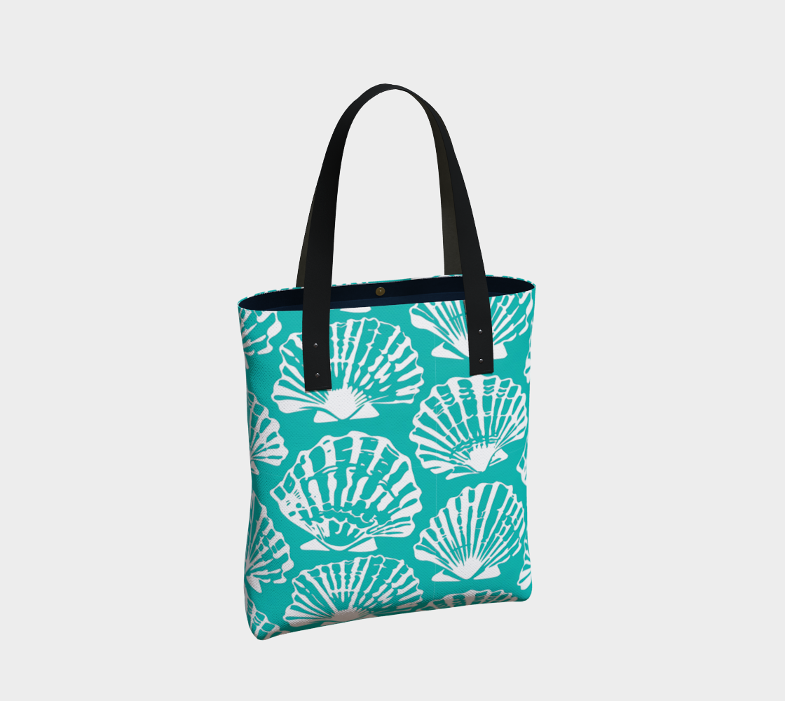 Teal Shell Tote Bag