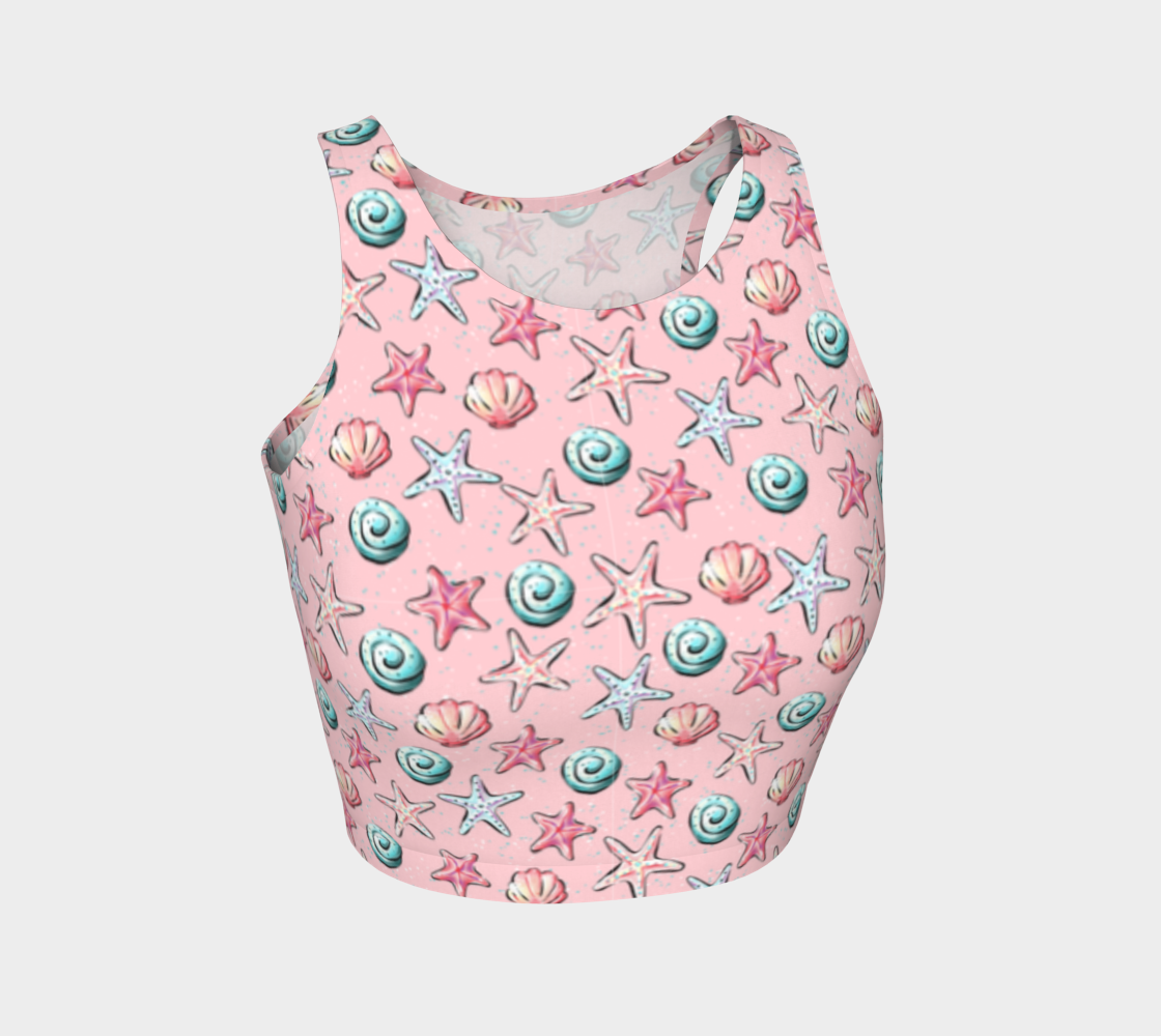 Pink Shells Athletic Crop Top