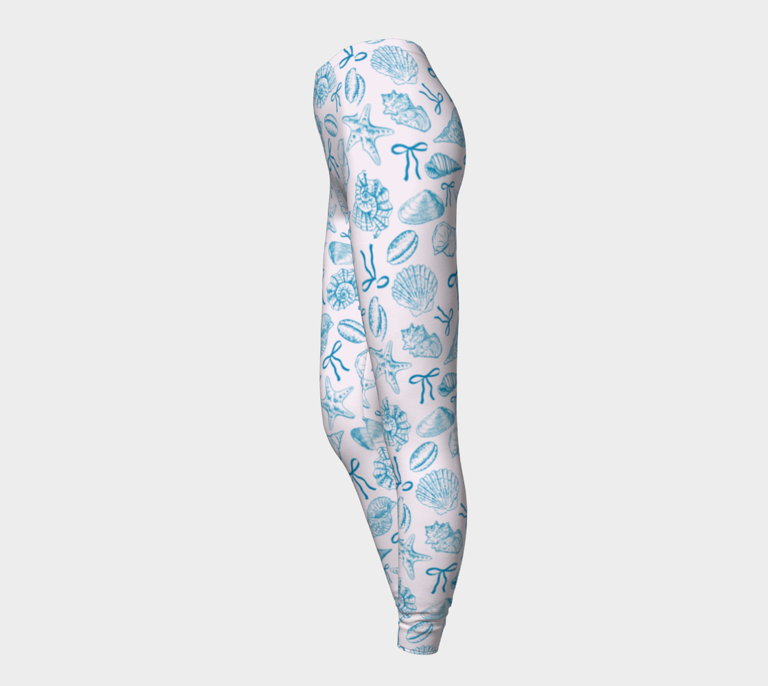 Summer Coquette Bow and Shells Leggings