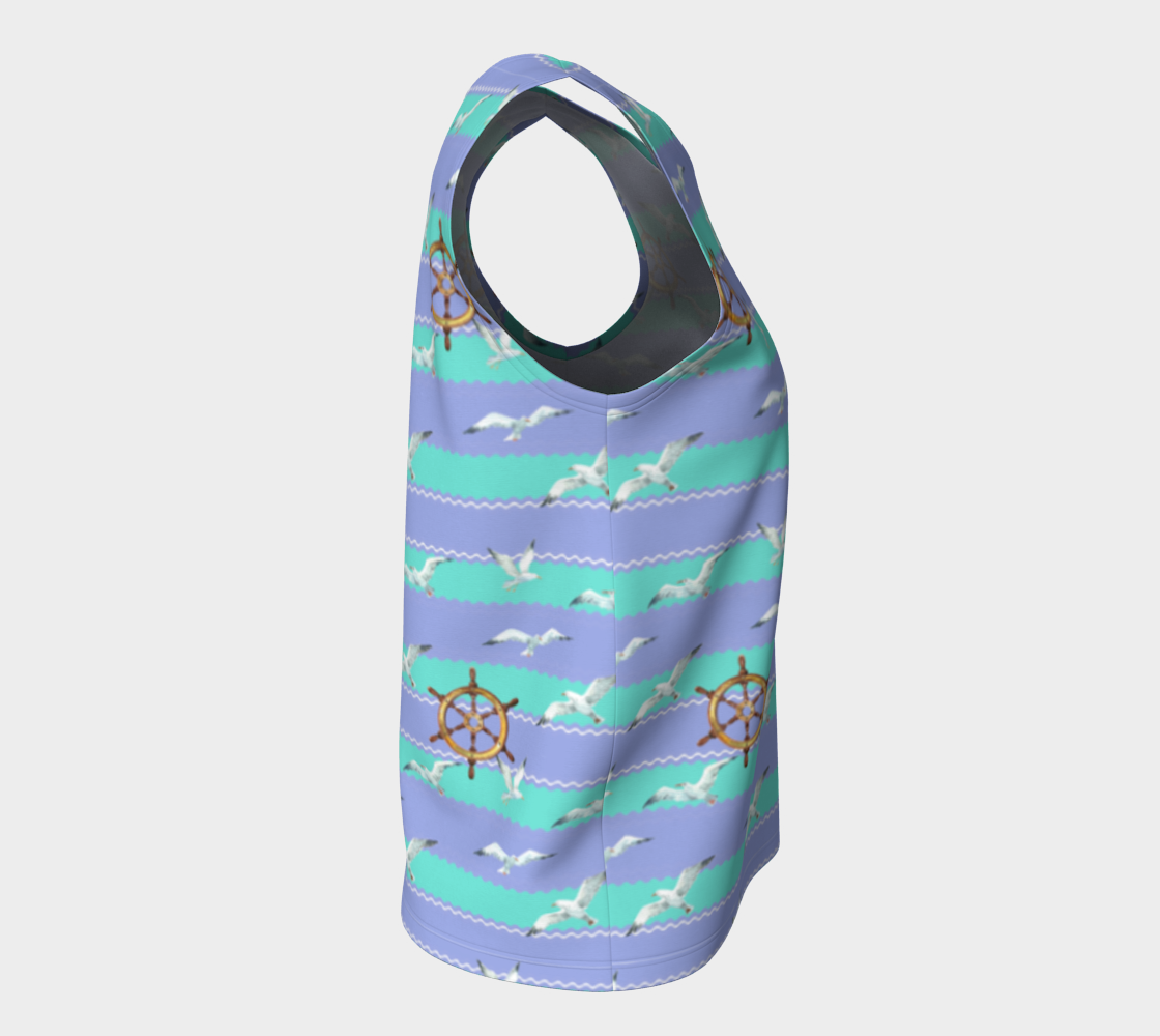 Blue/Lavender Stripes Loose Tank Top