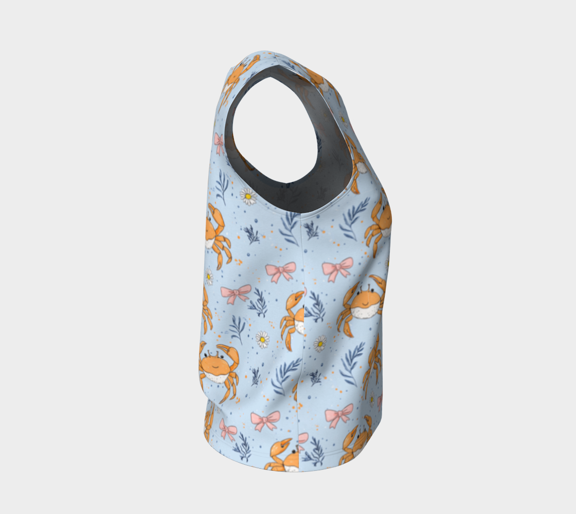 Blue with Crabs and Bows 443 Loose Tank Top