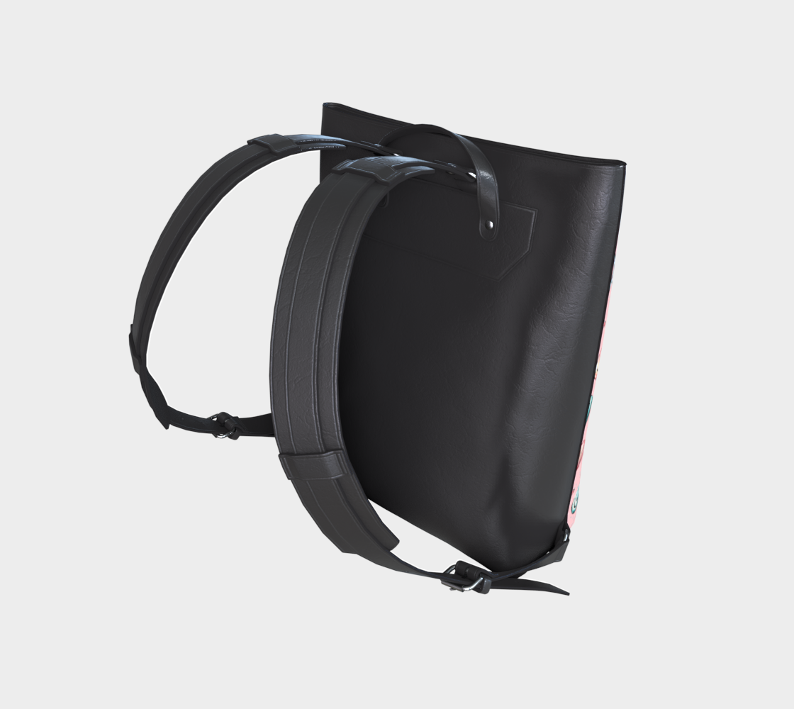 Pink Shells Vegan Leather Backpack