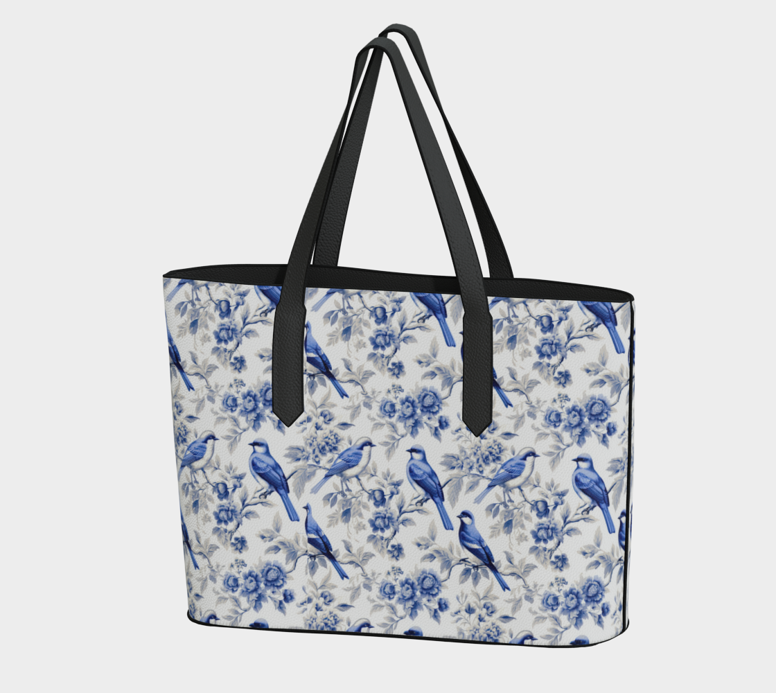 Bird Toile Vegan Leather Tote