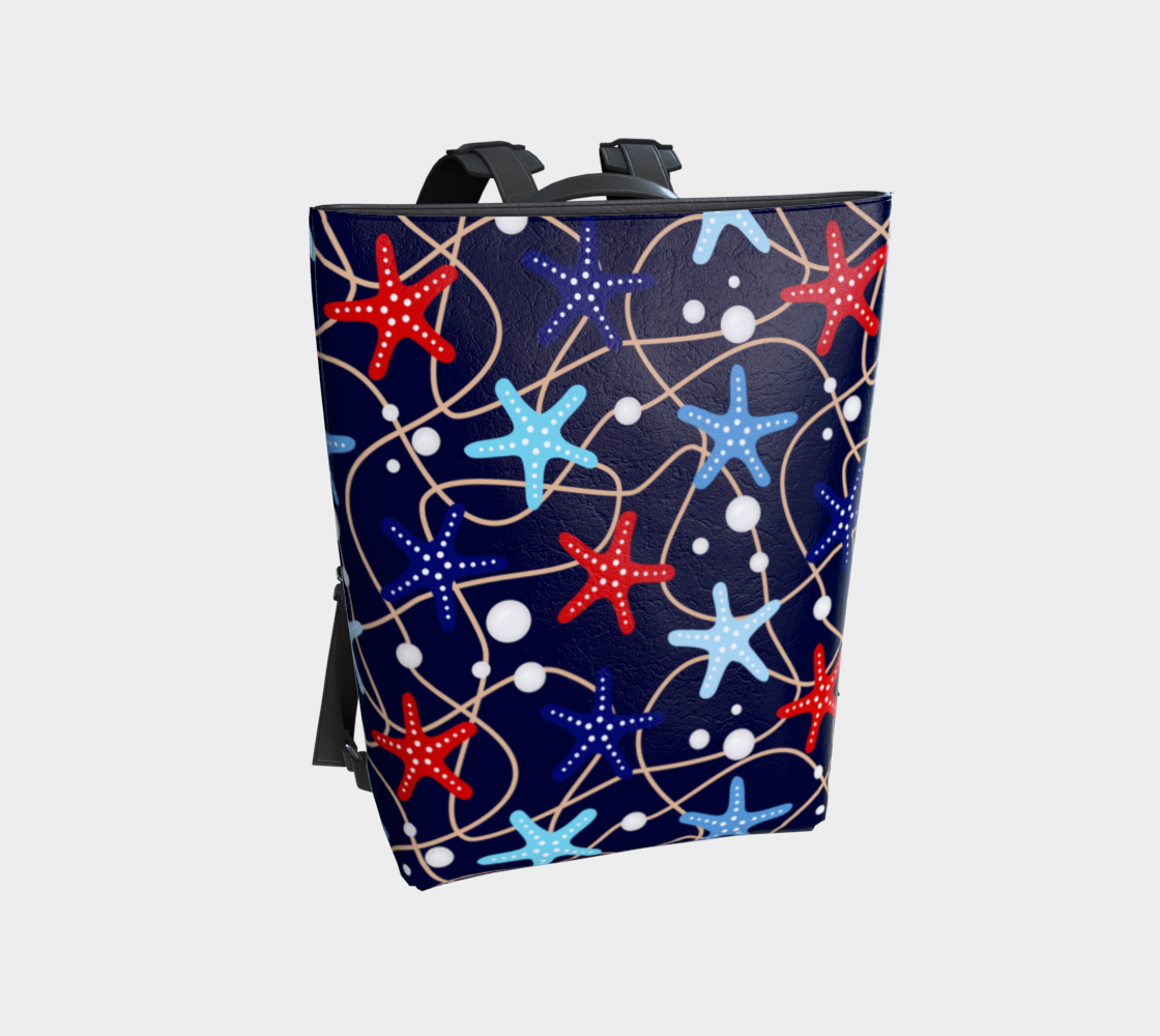 Starfish and Pearls 217 Vegan Leather Backpack