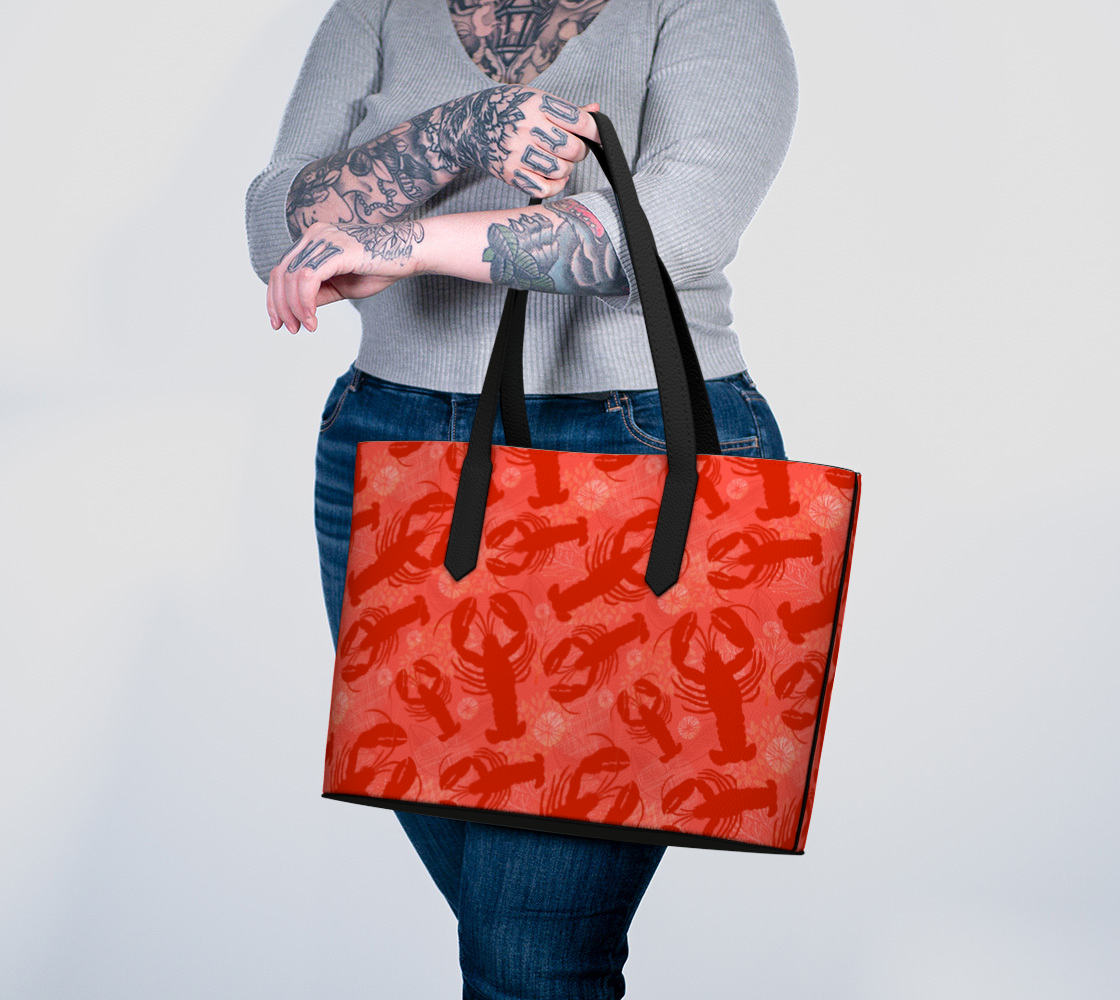Red Lobster Vegan Leather Tote Bag 477