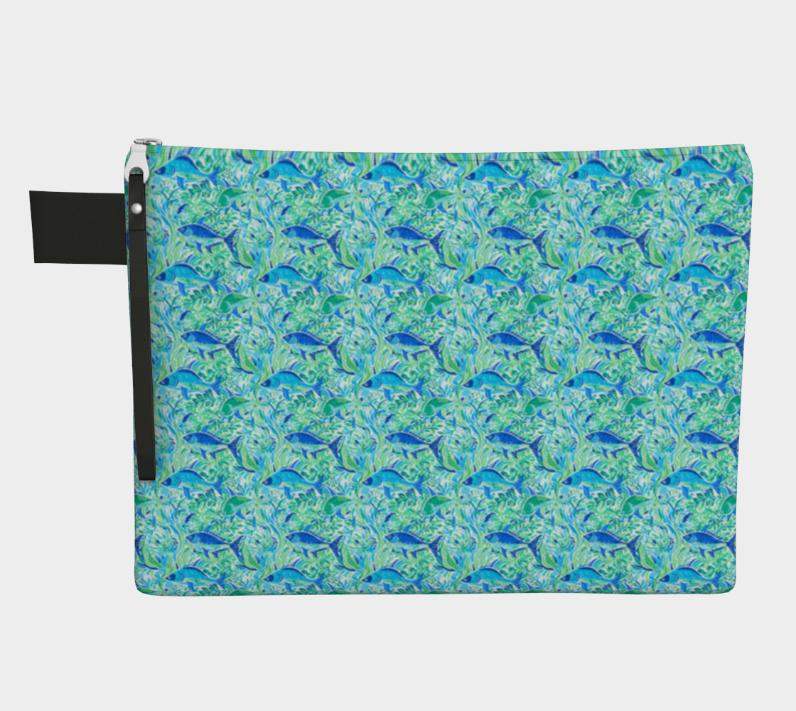 1282 adjusted blue fish zipper carry all
