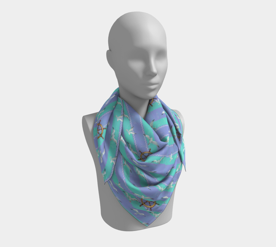 Blue/Lavender Stripes Square Scarf