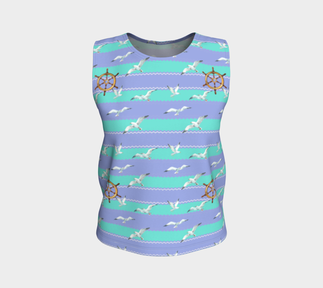 Blue/Lavender Stripes Loose Tank Top