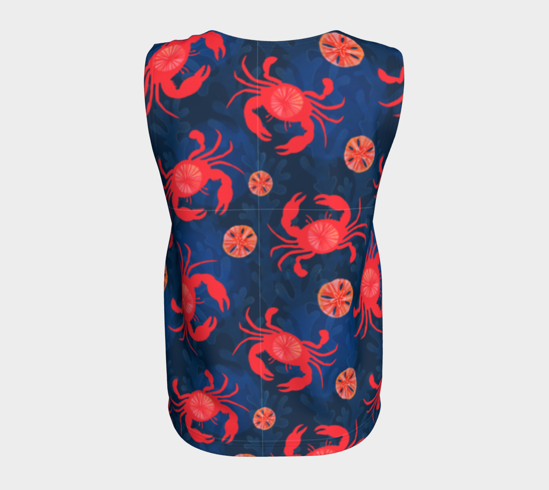 Crab and Sand Dollar Loose Tank Top