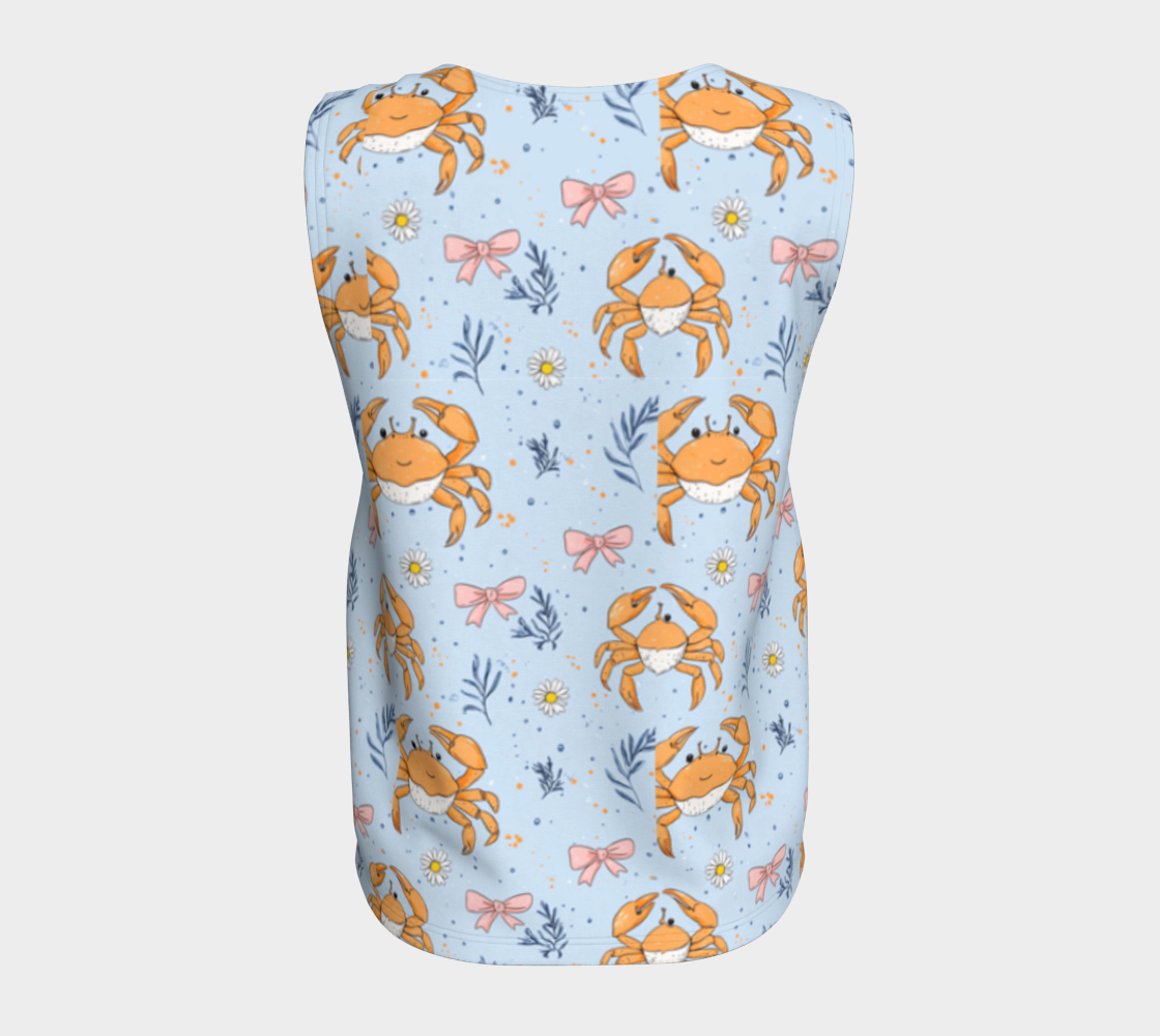 Blue with Crabs and Bows 443 Loose Tank Top