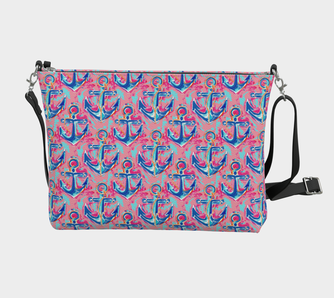Anchors Vegan Leather Crossbody Bag