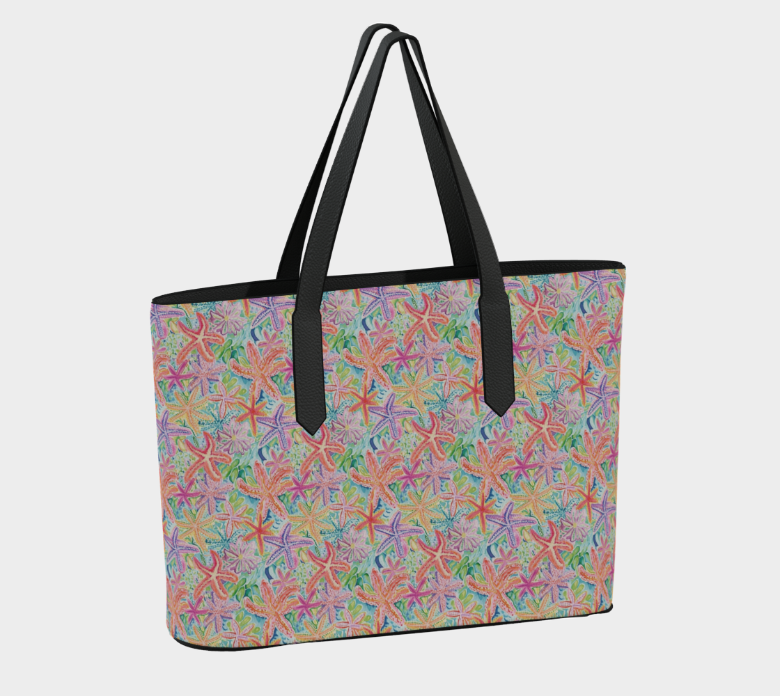 Multi Colored Starfish Vegan Tote Bag