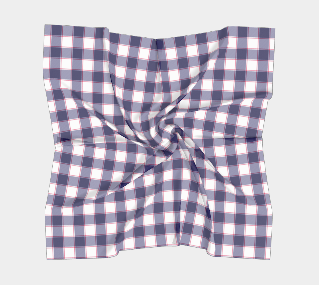 Blue w Red Vegan Square Scarf