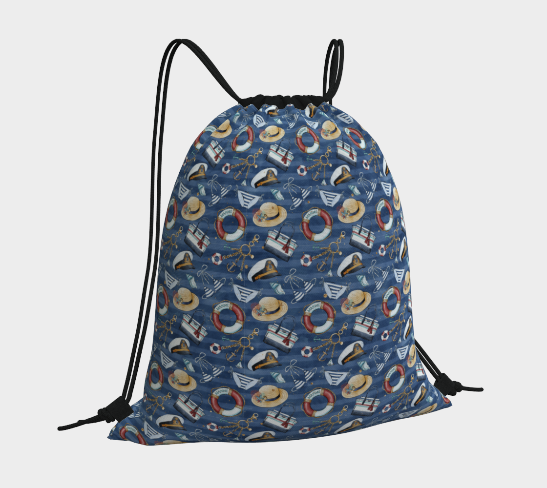 Nautical Items Drawstring Bag