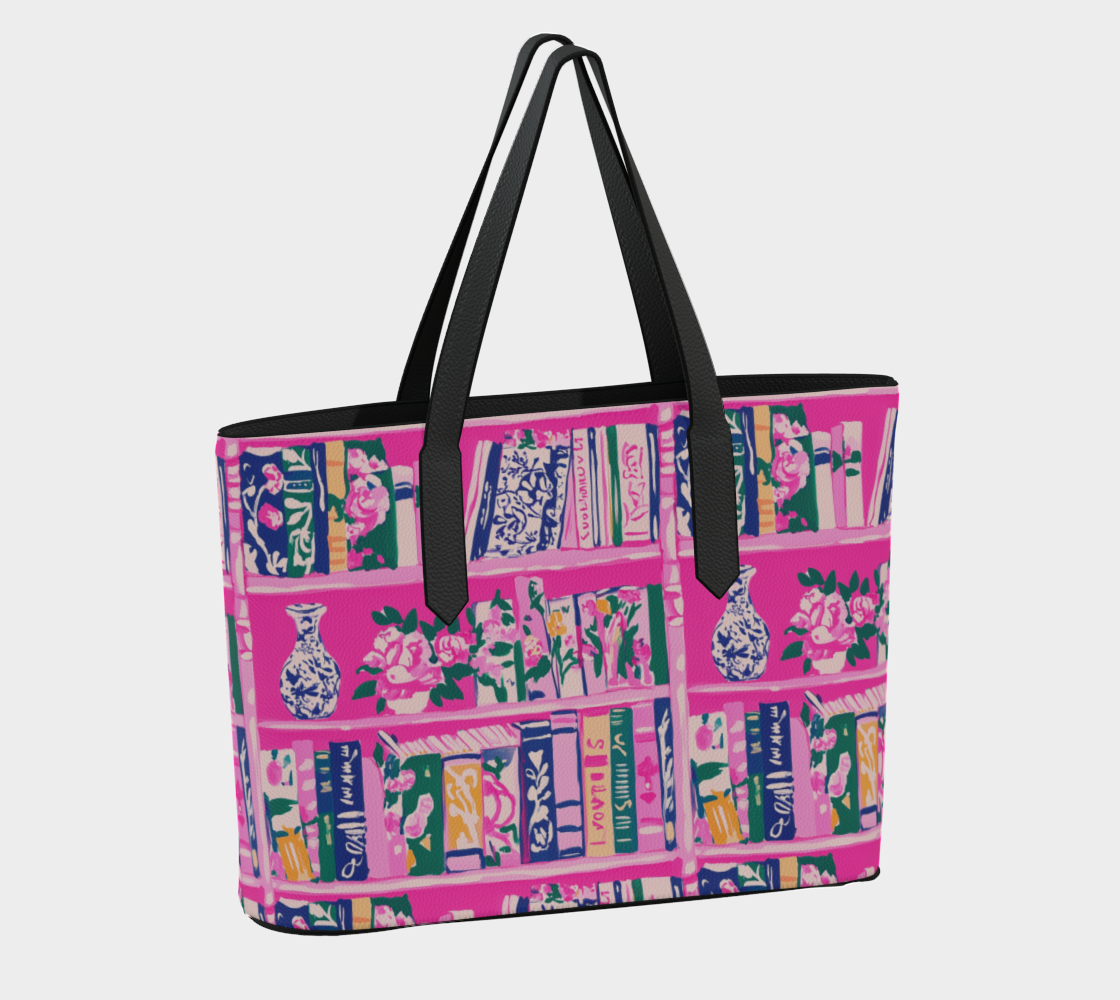 Pink Bookshelf tote