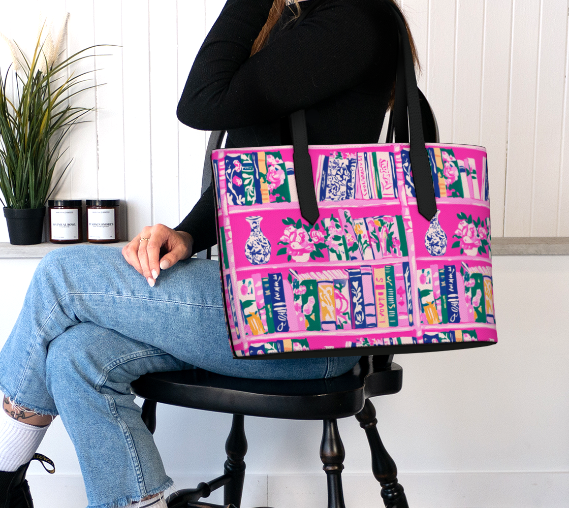 Pink Bookshelf tote