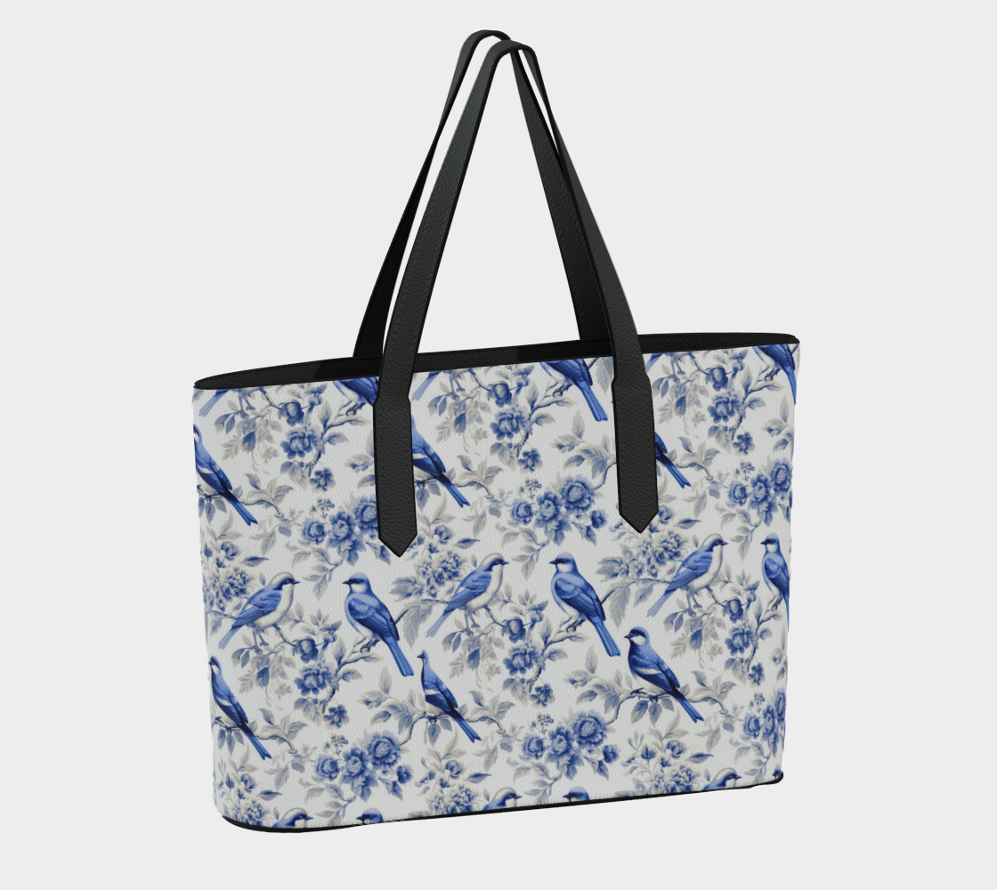Bird Toile Vegan Leather Tote