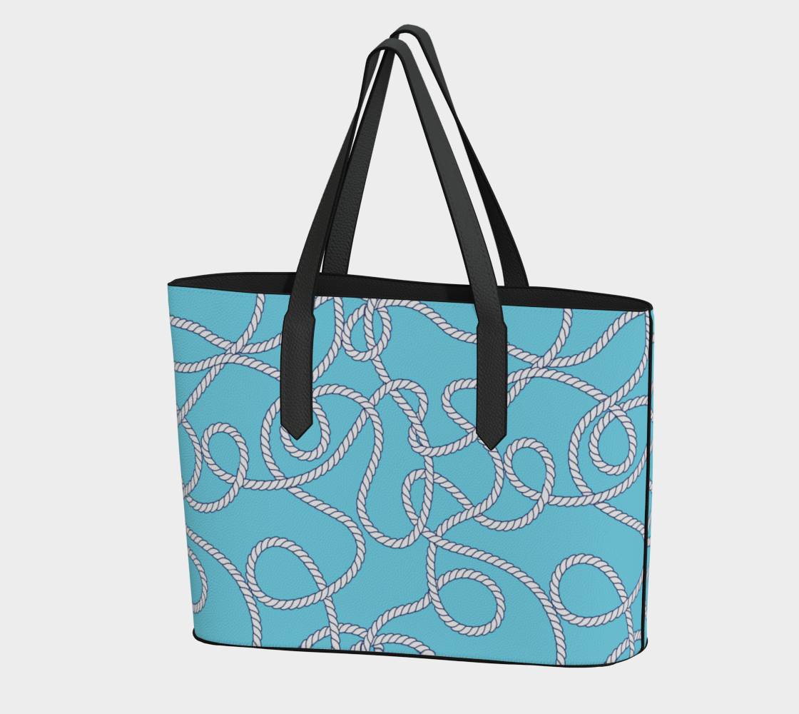 Blue with rope Vegan Leather Backpack