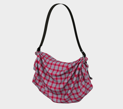 Red and Blue Plaid Origami Tote