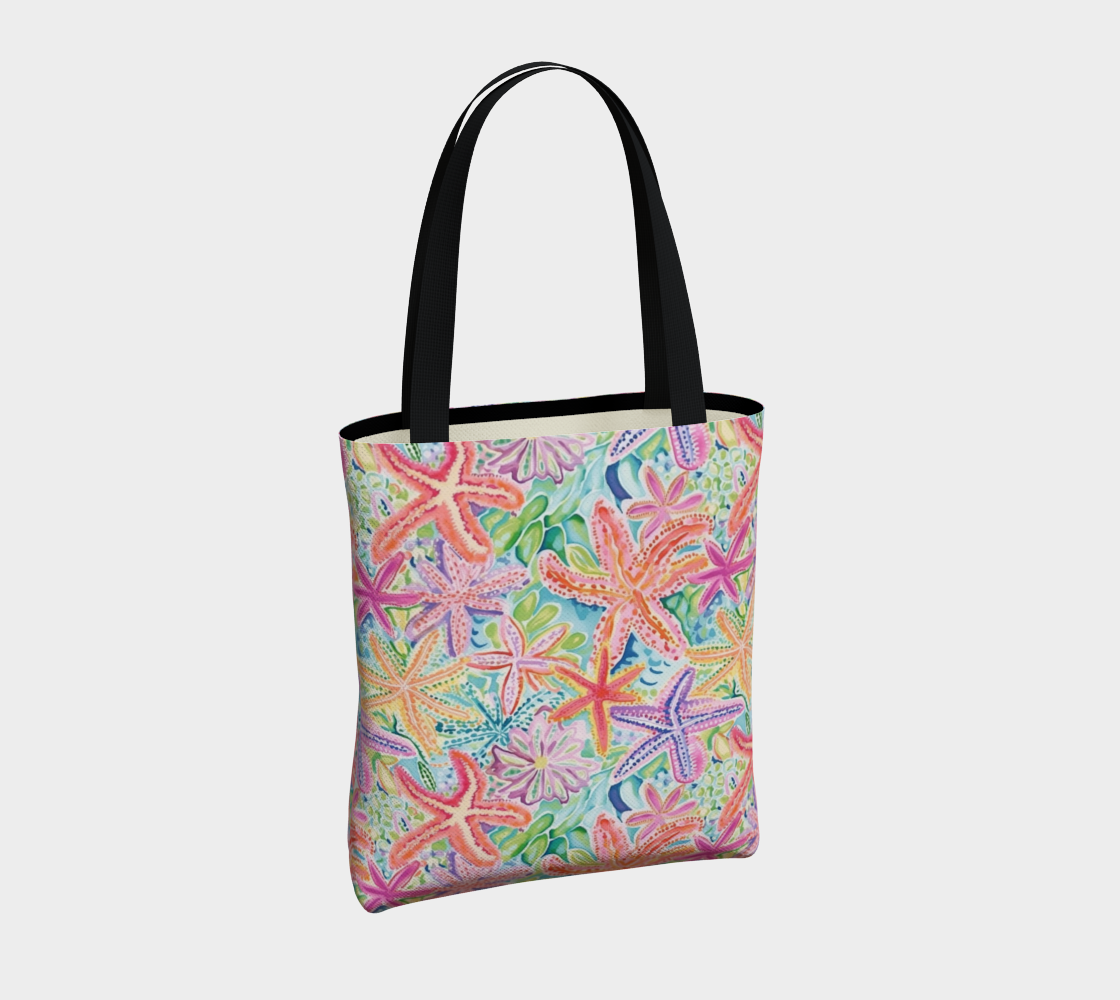 Multi Colored Starfish Tote Bag