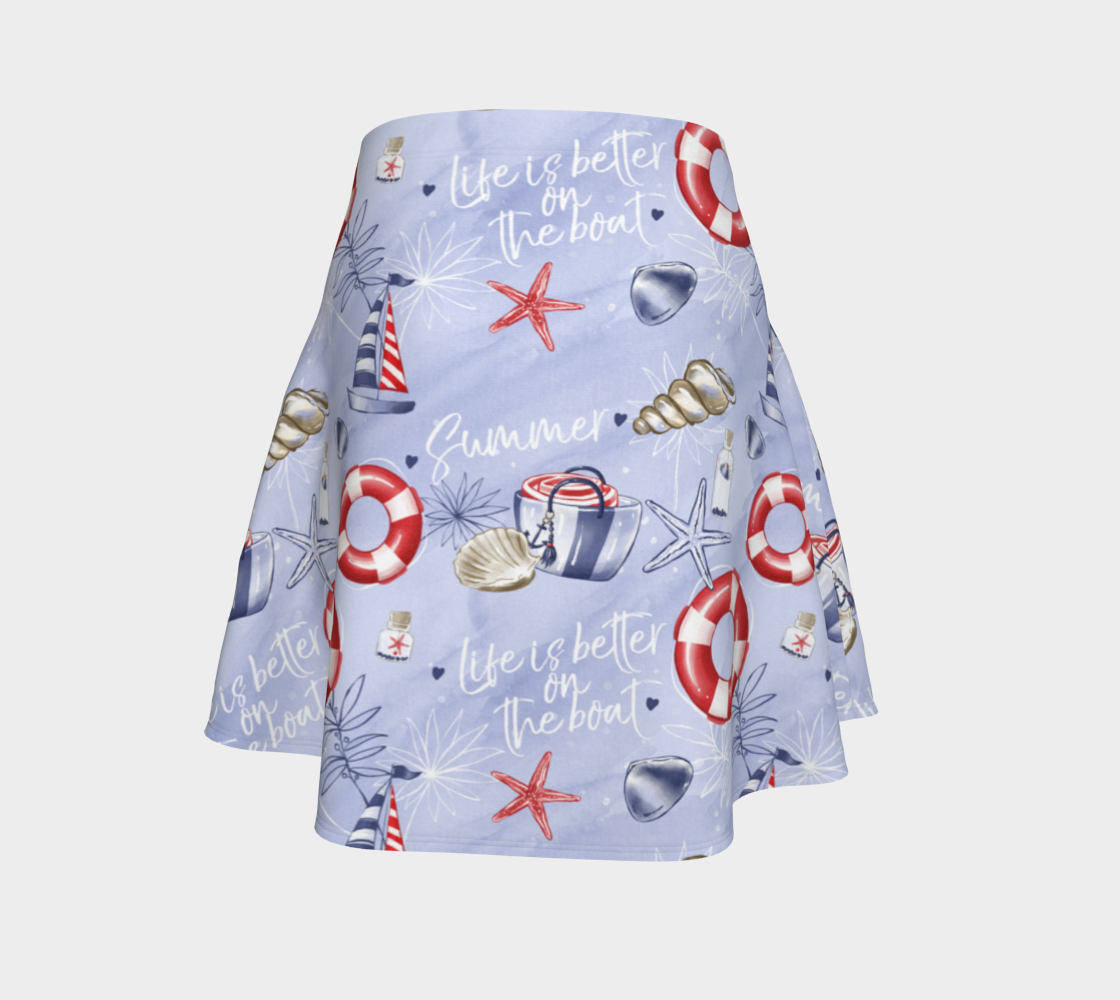 Life is better on the Boat Flare Skirt