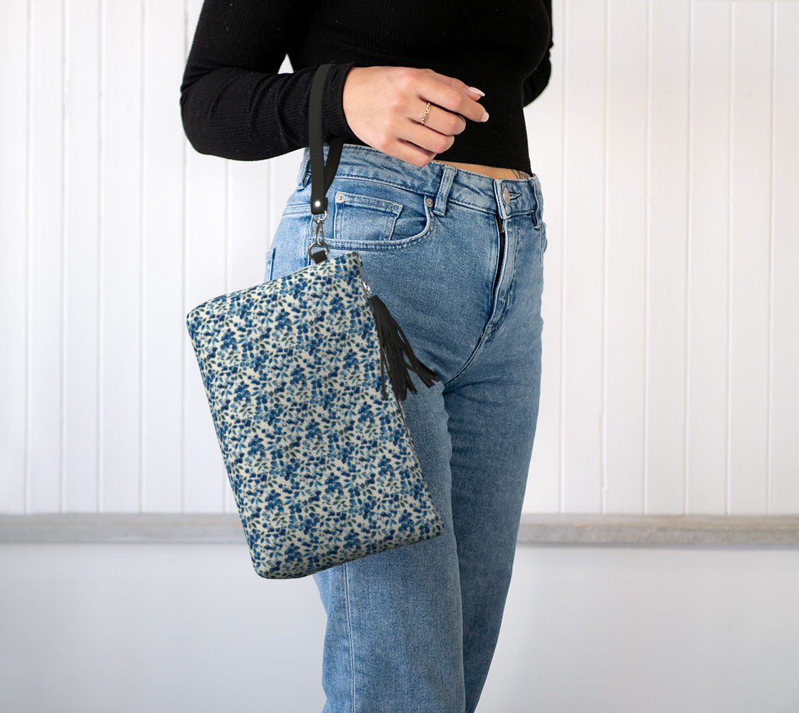 Blueberries Vegan Leather Makeup Bag